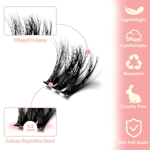 WiWiLINK Volume Bomb Fluffy Lash Clusters - 10-18mm 0.3mm