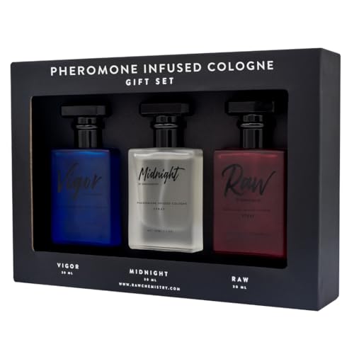 Pheromone Cologne for Men Set - Raw Vigor Midnight 3oz