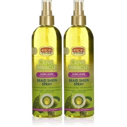 African Pride Braid Sheen Extra Spray, 12 Ounce (Pack of 2)