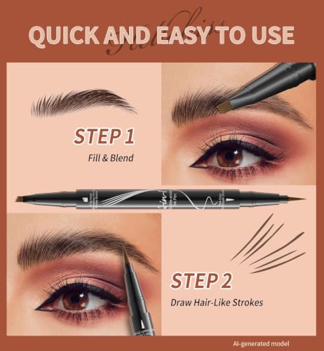 4-Fork Microblading Eyebrow Pen - Waterproof & Smudge-Proof