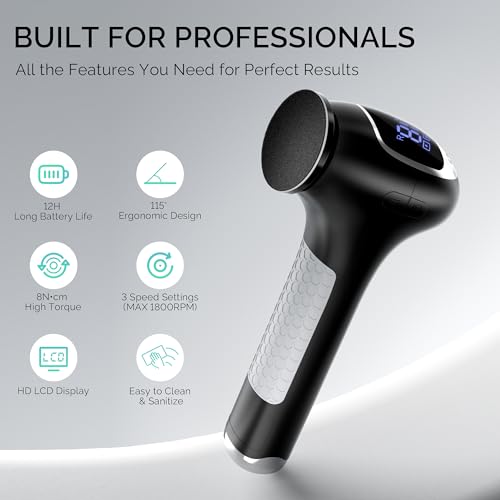 L'UGX Electric Callus Remover for Feet –Powerful 8N·cm Torque