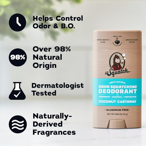 Dr. Squatch Natural Men's Deodorant 2-Pack – 72hr Odor Protection