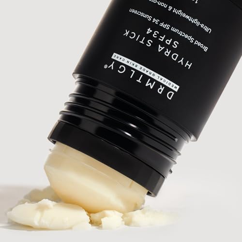 DRMTLGY Bar Sunscreen Stick SPF 34 ? Invisible, Mess-Free Face & Body Mineral Hydra Stick with Squalane, Aloe & Coconut Oil ? Water-Resistant Broad Spectrum Sun Screen for All Skin Types