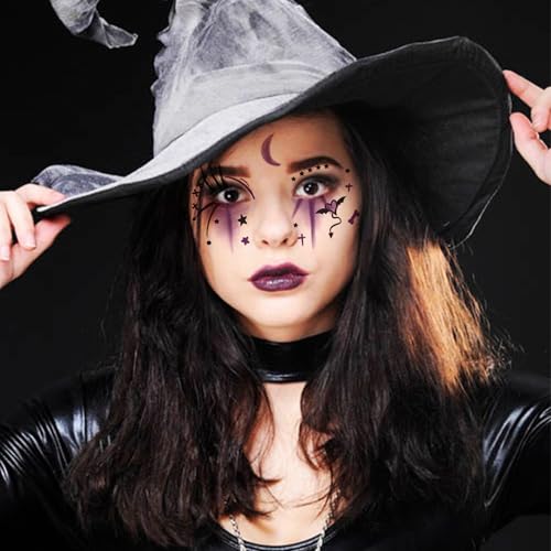 Halloween Temporary Face Tattoo Stickers - 10 Sheets