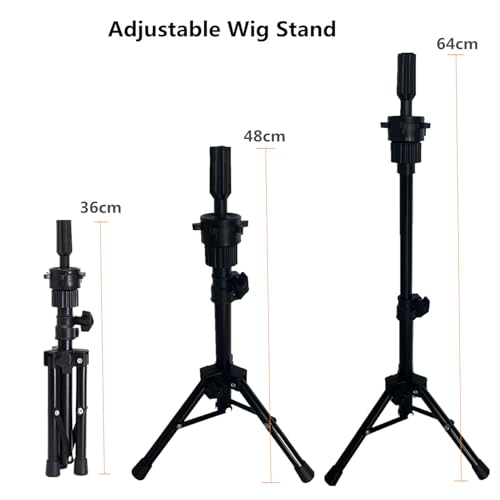 22 Inch Canvas Wig Head Mannequin with Tripod Stand & Accessories