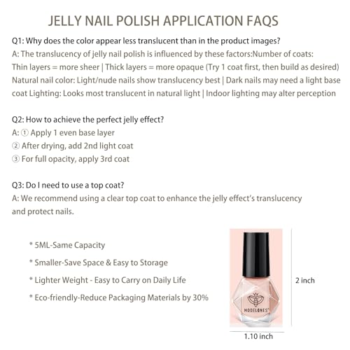 Modelones Quick Dry Nail Polish Set, 6 Colors Jelly Nude