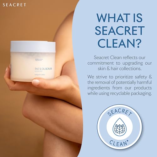 SEACRET Body Scrub - Salt & Oil Body Exfoliator with Dead Sea Minerals and Essential Oils, Ocean Mist Scent 14.1 FL.OZ.