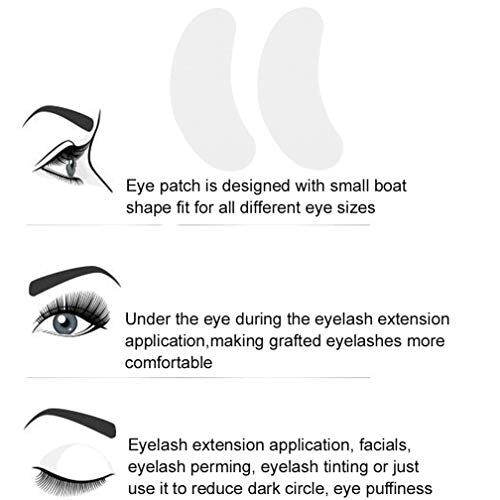 Eyelash Extension Eye Pad, 100 Pairs Under Eye Pads, Lint Free DIY False Lash Extension Beauty Makeup Hydrogel Gel Eye Patches with Transparent Cosmetic Bag