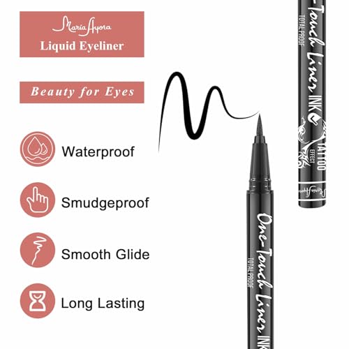 Black Waterproof Liquid Eyeliner Pen - 3 Pack, Hypoallergenic