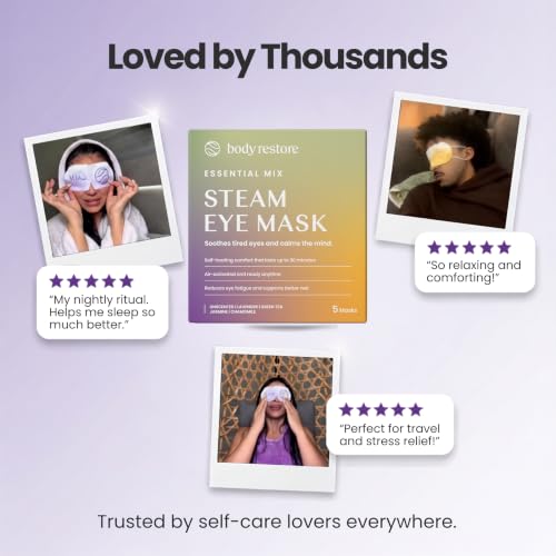 Body Restore Heated Eye Mask Steam Compress 5 Pack