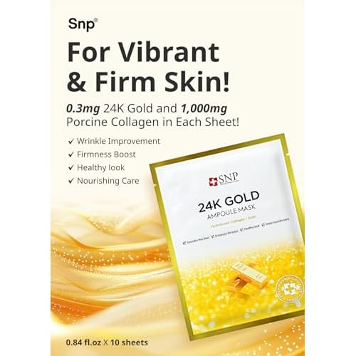 SNP [K Beauty 24K Gold Firming Eye Patch & 24K Gold Ampoule Sheet Mask
