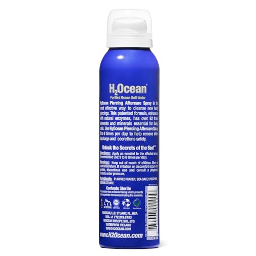 Piercing Aftercare Spray - 4oz Natural Sea Salt Solution, Set of 2