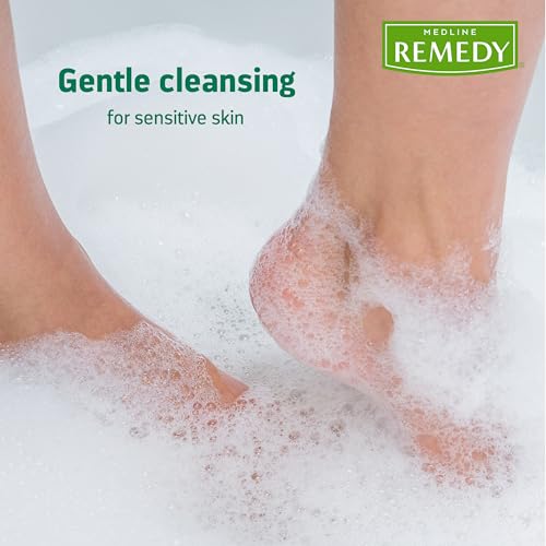 Medline Remedy Essentials Shampoo and Body Wash (8 fl oz), Fresh Scent, Full Body Cleanser with Aloe, For Adults & Elderly, Easy Rinse Gel for Bath, Shower or Bedside Bathing