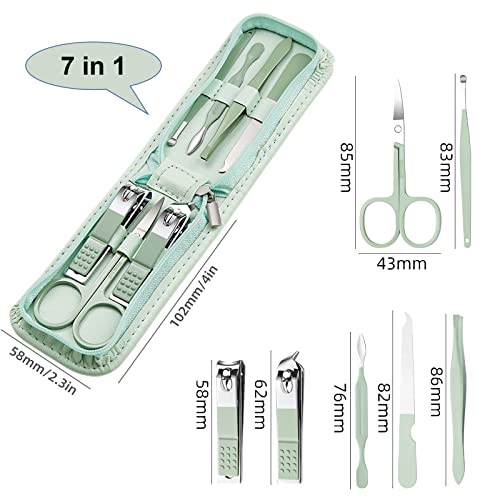 7-Piece Stainless Steel Manicure Set Travel Kit with Zipper