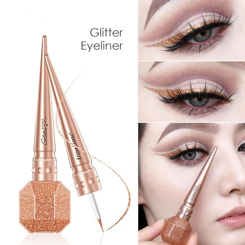 12 Colors Glitter Eyeliner Pen Waterproof Sparkle Liquid