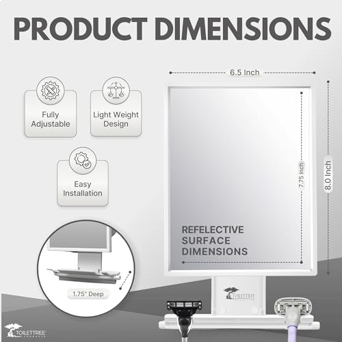 Fogless Shower Mirror for Shaving & Makeup - Anti-Fog
