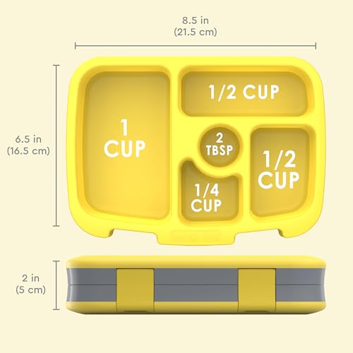 Bentgo Kids Prints Leak-Proof, 5-Compartment Bento-Style Kids Lunch Box - Ideal Portion Sizes for Ages 3-7, Durable, Drop-Proof, Dishwasher Safe, & Made with BPA-Free Materials (Construction Trucks)