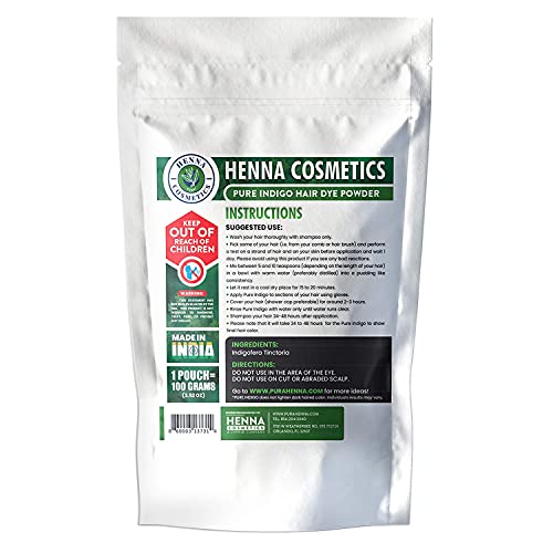 Organic Indigo Powder Natural Hair Dye - 100g Black