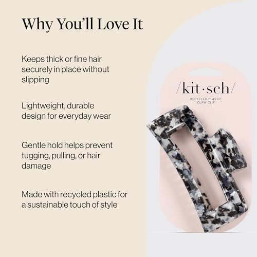 Kitsch Jumbo Open Hair Claw Clip for Women - Non-Slip Strong Hold