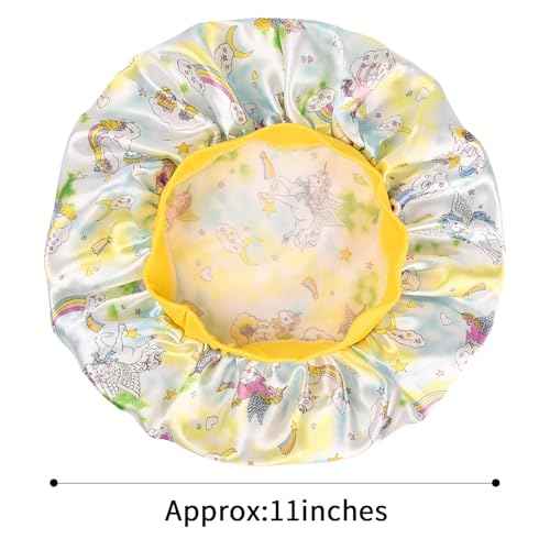 5 Pcs Kids Bonnet for Girls Silk Bonnet Sleeping Kid Baby Toddler Wide Band Night Sleep Caps Colorful Night Hats Natural Hair