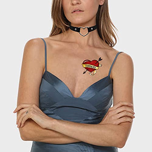 Bride & Tiffany Heart Temporary Tattoos with Necklace