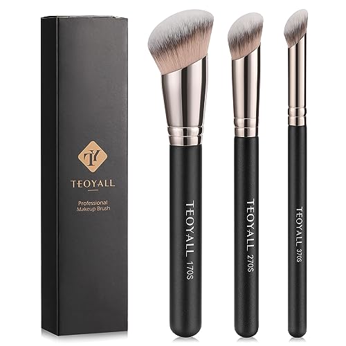 TEOYALL 3-Piece Angled Foundation & Concealer Brush Set