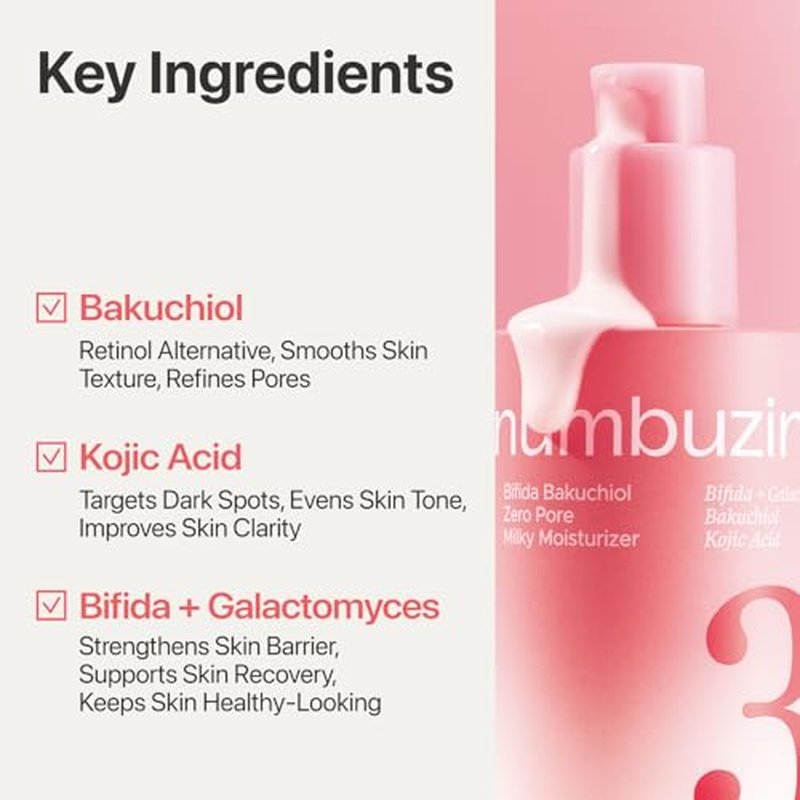 numbuzin No.3 Bifida Bakuchiol Milky Moisturizer - Pore Refining & Hydrating 5.07 fl oz