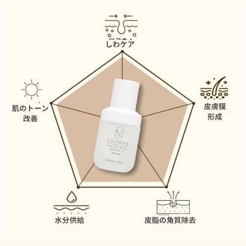 LICORNE Vegan Rice Hydrating Serum with AHA & PHA - 1.52 Fl Oz