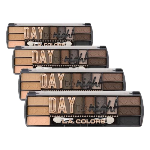 L.A. COLORS Day to Night 12 Color Eyeshadow Palette, Daylight