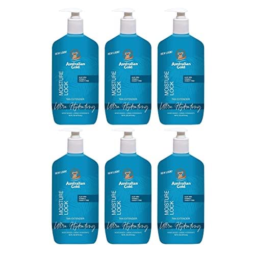 Australian Gold Moist Lock Tan Extender 16 Ounce Pump (473ml) (6 Pack)