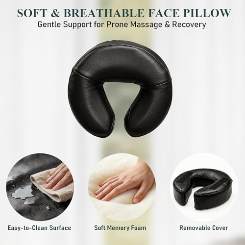 Adjustable Massage Headrest Pillow for Bed | Memory Foam Face Cradle