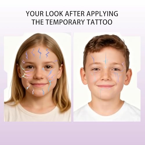 Holographic Temporary Tattoo Sheets - Waterproof Body Art Stickers