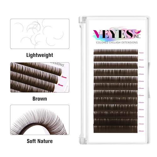 Dark Brown Lash Extensions 0.03mm CC Curl 8-16mm Mixed Length Tray