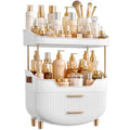 caktraie 4-Tier Makeup Organizer with Drawer – White