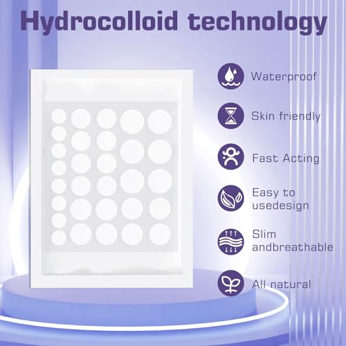 Acne Pimple Patches (210 Pack), Hydrocolloid Acne Patches with Tea Tree Oil & Salicylic Acid, Pimple Patches for Face Zits Breakouts, Hydrocolloid Acne Dots for Zits Blemishes Patches