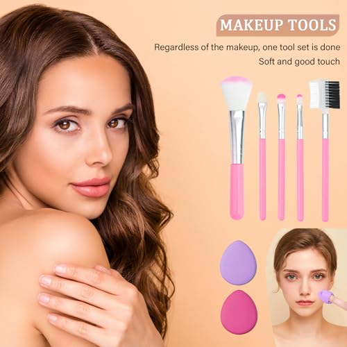 Complete Makeup Set with 9 Colors Eyeshadow, Lip Gloss & Brushes