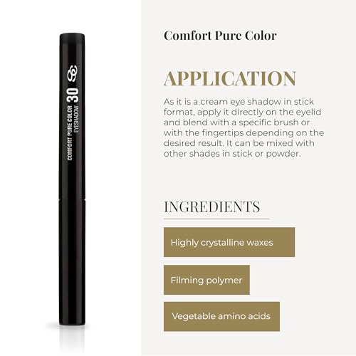 SALERM - Eyeshadow Stick - Comfort Pure Color Eyeshadow - 30 Matte Black - Creamy - Easy to Apply - Long-Lasting - Richly Pigmented