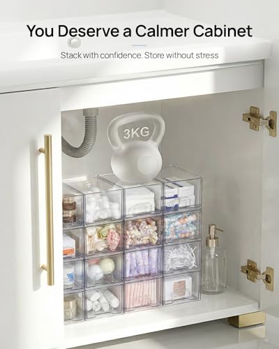 Vtopmart 2 Pack Stackable Acrylic Drawer Organizers – Clear Storage Bins