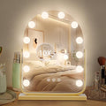 Vanity Mirror with Lights,17.3"¡¿13" Lighted Makeup Mirror with 12 Dimmable LED Bulbs,10X Magnification Smart Touch Control Hollywood Mirror with Lights,3 Colors Dimmable,360¡Æ Rotation (Gold)