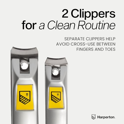 Harperton Nail Clippers Set - 2 Pack Stainless Steel with File