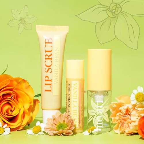 Lip Balm, Scrubs, Plumping Oil 3-in-1 Lips Care Set | Exfoliate, Hydrate & Heal Cracks Effectively Moisturizes Lip Clear Repairs Dry Lips Skincare Gift Kit (PEPPERMINT)