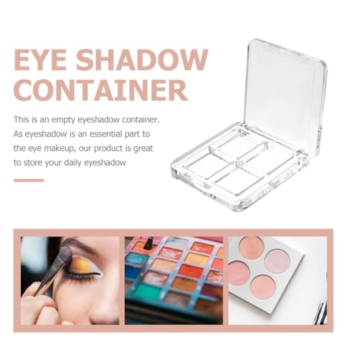 Beaupretty 2 Pack Refillable Lipstick & Makeup Palette Set - Clear 4-Grid Depotting Cases for Women Girls Ladies