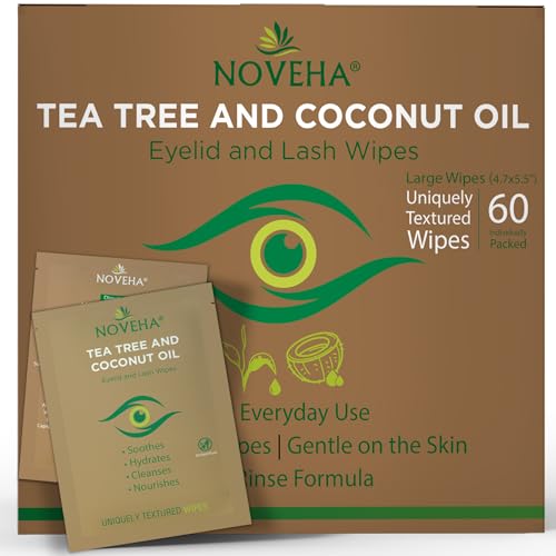 Tea Tree & Coconut Oil Eyelid Wipes - 60 Count