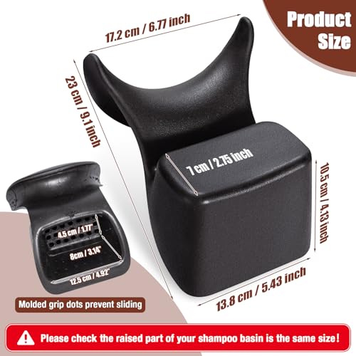 Noverlife Shampoo Bowl Neck Rest, Comfortable Hair Salon Rubber Cushion Shampoo Sink Gel Neck Pad, Professional Hair Washing Pillow Support for Home Salon, Beauty Salons, Barbershop, SPA