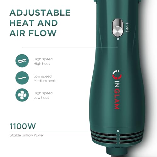IG INGLAM 4-in-1 Hair Dryer Brush with Interchangeable Heads
