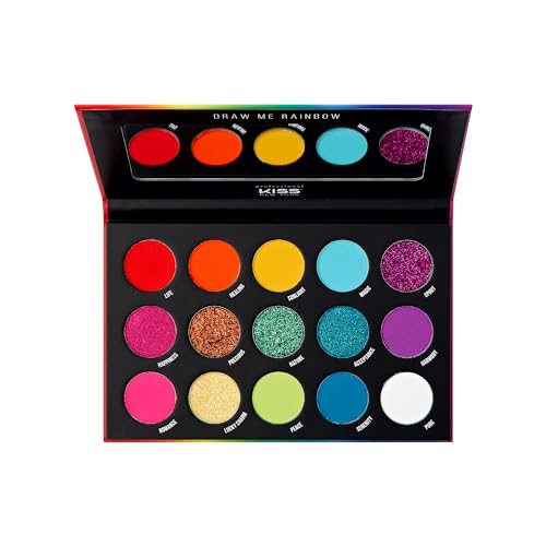 Kiss NEW YORK 15-Color Eyeshadow Palette, Blendable & Long Lasting