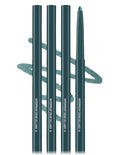 4 Pack Dark Green Waterproof Eyeliner Pencils, Retractable & Long-Lasting