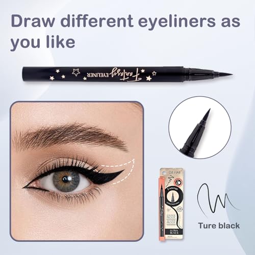 Beauty Fantasy Eyeliner Pen ? Ultra-Fine Felt Tip, Waterproof & Smudge-Proof Liquid Eyeliner, 24H Long Wear, Jet Black, Quick-Drying, Cruelty-Free, 0.01 FL.OZ/0.4 ML