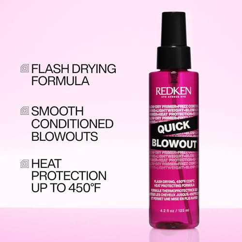 Redken Quick Blowout Heat Protectant Spray - Lightweight Primer for All Hair Types