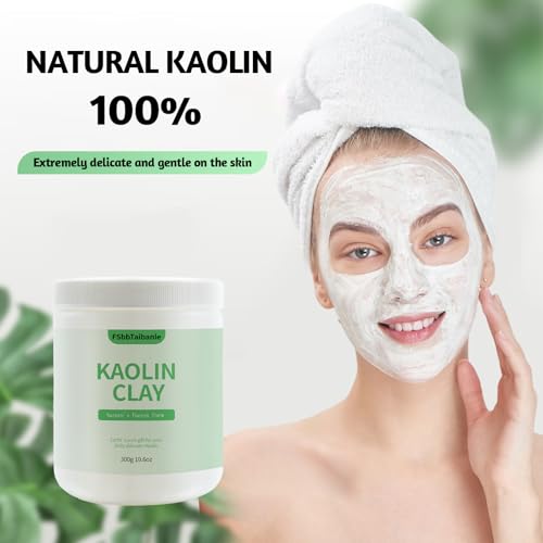 White Kaolin Clay Powder 100% Natural Ultra-Fine Cosmetic Grade Gentle & Smooth Texture for Natural DIY Skin Cleansers, Masks and Scrubs, and More(10.6 oz)